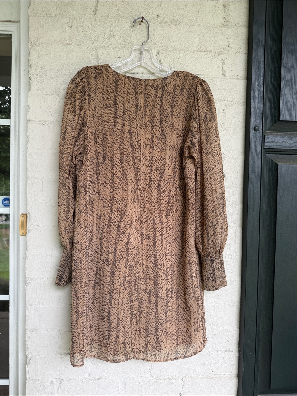 Rory Beca Snakeskin Print Georgette V-Neck Shift Dress Size Small - Picture 7 of 12